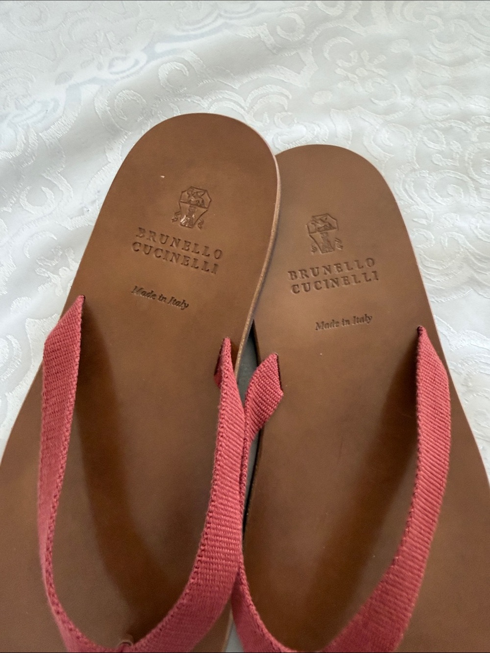 Brunello Cucinelli Brown Sandals with Red Straps - Picture 16 of 16